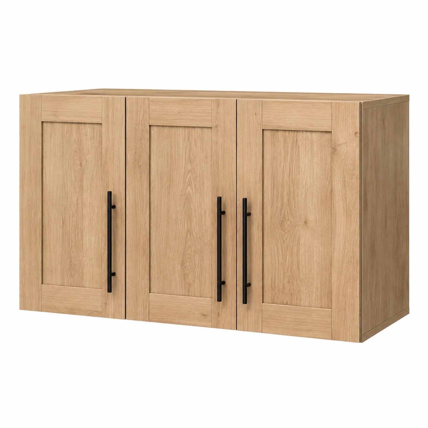 Armadio da parete in legno MDF con effetto rovere e 3 ante