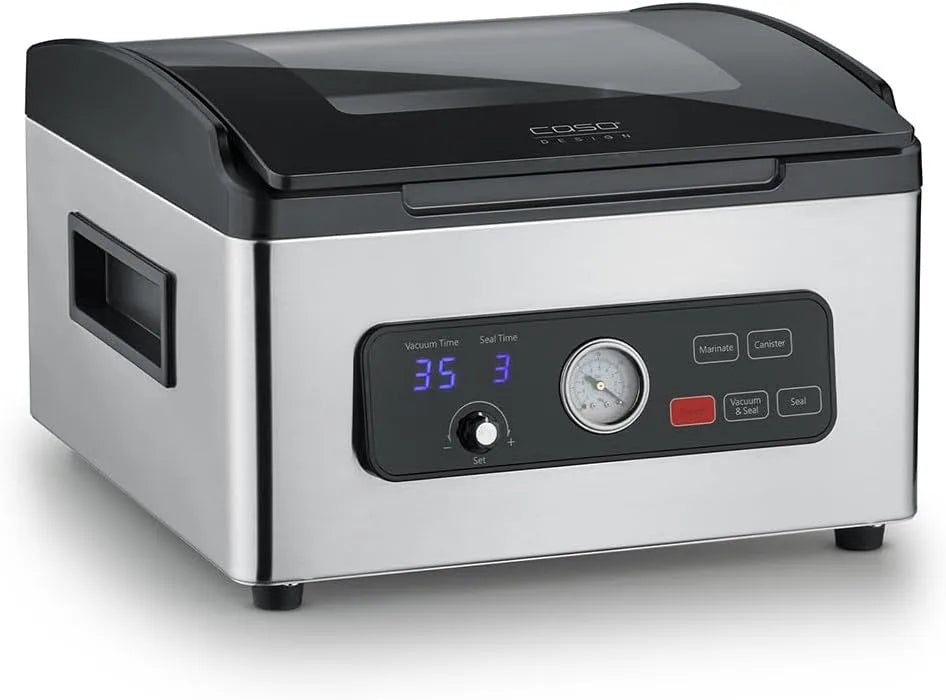 Caso Vuoto a camera, VacuChef 700, in acciaio inox da 8 l, potente pompa professionale da 70 litri, minuto, coperchio in vetro temperato, per alimenti