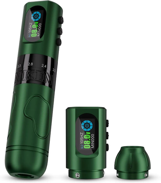 modello 1600mah, 2mm und Display Digitale OLED, Macchina Tatuaggi Wireless con 6 Corse 2, 0-4, Kit Tatuaggi Professionale con 2 Batterie Sostituibili