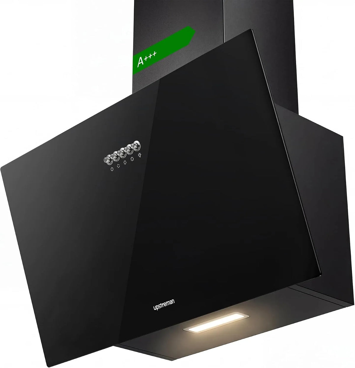 Cappa aspirante, 60cm, 324 m3/h, 56 dB, classe energetica A, cappa da cucina, Upstreman HS60, illuminazione LED, montaggio a parete, 3 Liv, Silenziosa