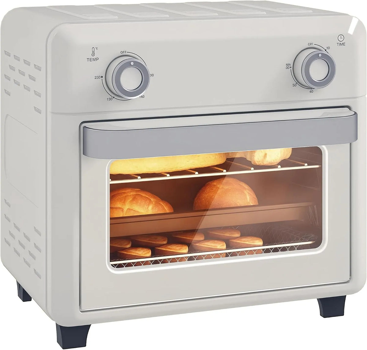 Forno elettrico, 10 L, 1000 W, 80 a 230 °C, touch, timer, HOMCOM Mini forno a convezione 10L 2 in 1 Mini forno con cremagliera, 1000W, teglia e
