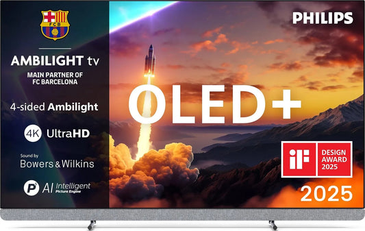 Philips 77OLED910/12 Smart TV, 195 cm, televisore, 4K UHD, HDR, pannello IPS, Ambilight a 4 Lati, NVIDIA G-SYNC