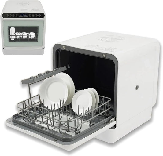 Lavastoviglie, 6 L, 1100 W, portatile, ampio serbatoio, vetro, per cucina, camper, campeggio, dormitori