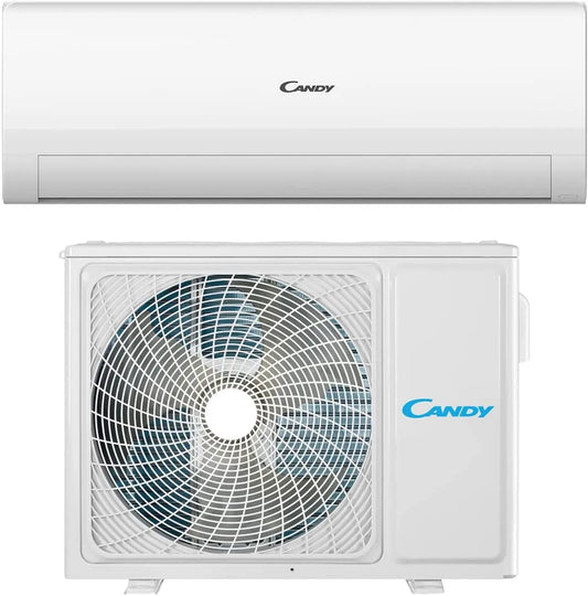 Candy Condizionatore, Steri-Clean 56° e Self-Clean, 19 dBA, Climatizzatore Monosplit con Unità Esterna e Interna 9000 Btu, Condizionatore Smart Linea