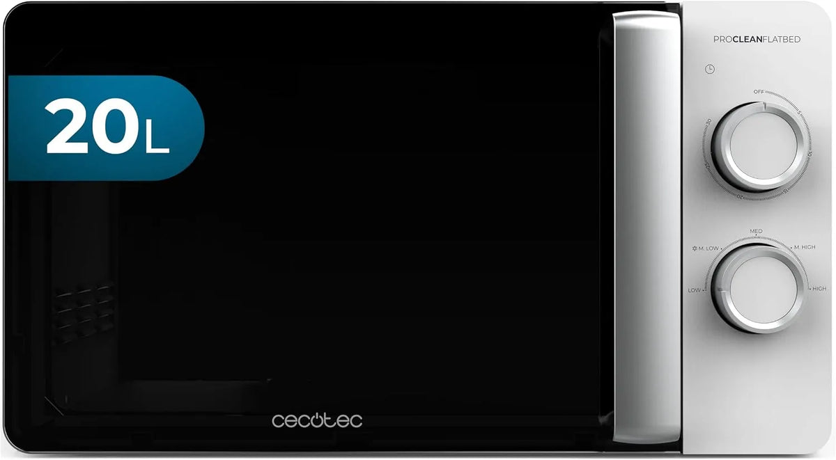 Cecotec 3Dwave Forno a microonde, 20 L, 700 W, timer, interno in ceramica, scongelamento, Timer 30 Min, Interno Ceramico, Tecnologia 3Dwave, Modalità