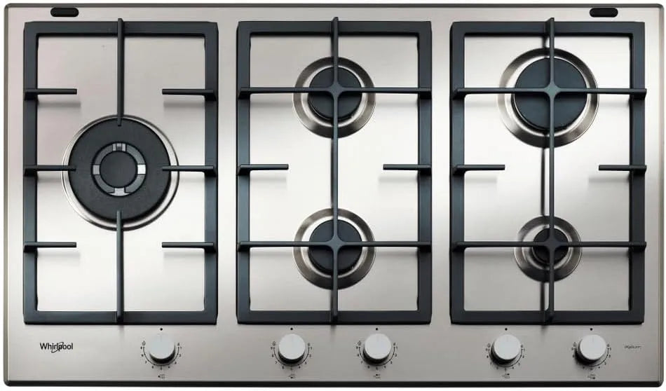 Whirlpool 9522/IXL Piano cottura a gas, 86 CM, 5 fuochi, acciaio inox, fornello a gas