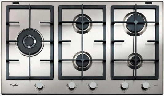 Whirlpool 9522/IXL Piano cottura a gas, 86 CM, 5 fuochi, acciaio inox, fornello a gas