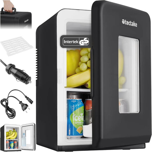 Frigorifero portatile, mini frigo portatile, nero, Frigorifero Piccolo 2 in 1 per Raffreddamento e Riscaldamento, Frigorifero da Viaggio con Funzione