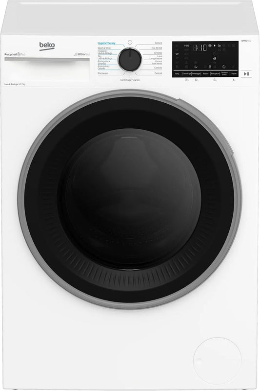 Beko BDT510744S 10, 7Kg Lavasciuga, 7 kg, classe energetica D, lavatrice, asciugatrice, vapore, touch, Inverter, vasca in plastica PET riciclata