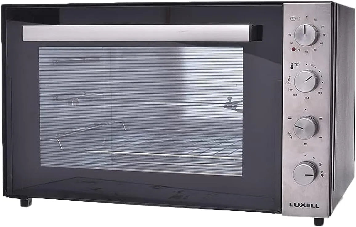 Forno elettrico, 70 L, grill, nero, 2000 Watt, nero 9345, Luxell Forno a convezione da 70 litri con grill e ventilatore