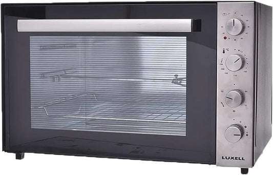 Forno elettrico, 70 L, grill, nero, 2000 Watt, nero 9345, Luxell Forno a convezione da 70 litri con grill e ventilatore