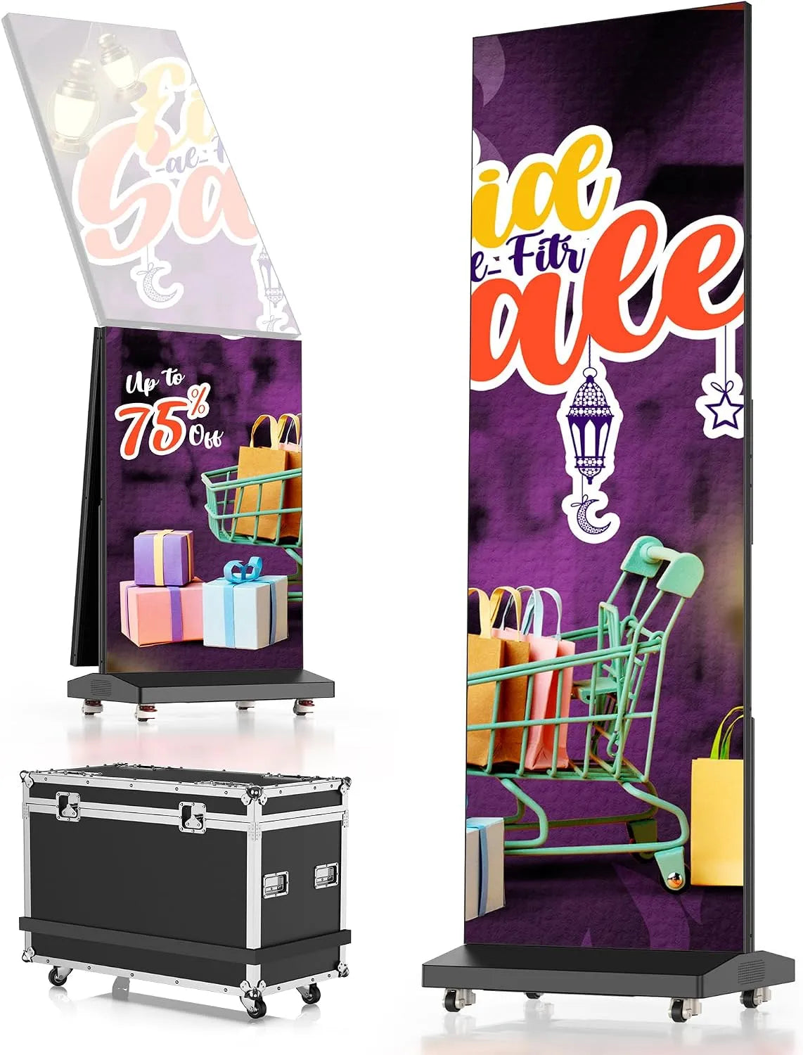 modello P1.86, Schermo LED da 80 Pollici, P1.86 UHD Splicabile Digitale Signage con Flightcase, 1 Unità, WLAN, Adatto per USB/HDMI, Telecomando