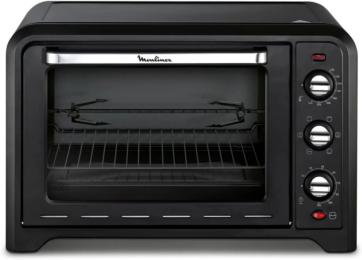 Moulinex OX4858 Forno elettrico per pizza, 39 L, 2000 W, timer, compatto, Max 240°C, 4 Accessori, 7 Modalità di Cottura, Carne, Pesce, Dolci, Fornetto