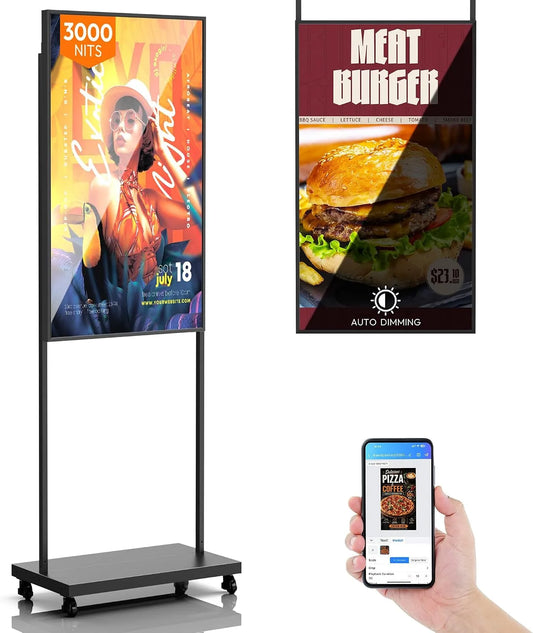 Display digital signage, 43 pollici, display pubblicitario LCD, negozi, Wi-Fi, Full HD, HDMI, USB, visualizzazione pubblicitaria digitale, WiFi