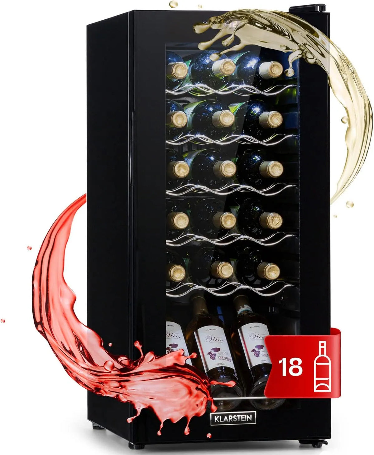 Klarstein Cantinetta vino, 50 L, 18 bottiglie, nero, 1 Zona