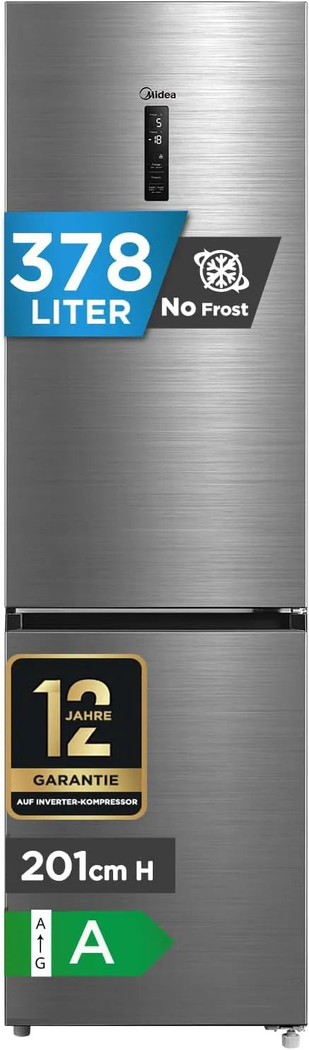 Frigorifero combinato, 378 L, Midea MDRB521MGA46D, No Frost, frigo con congelatore