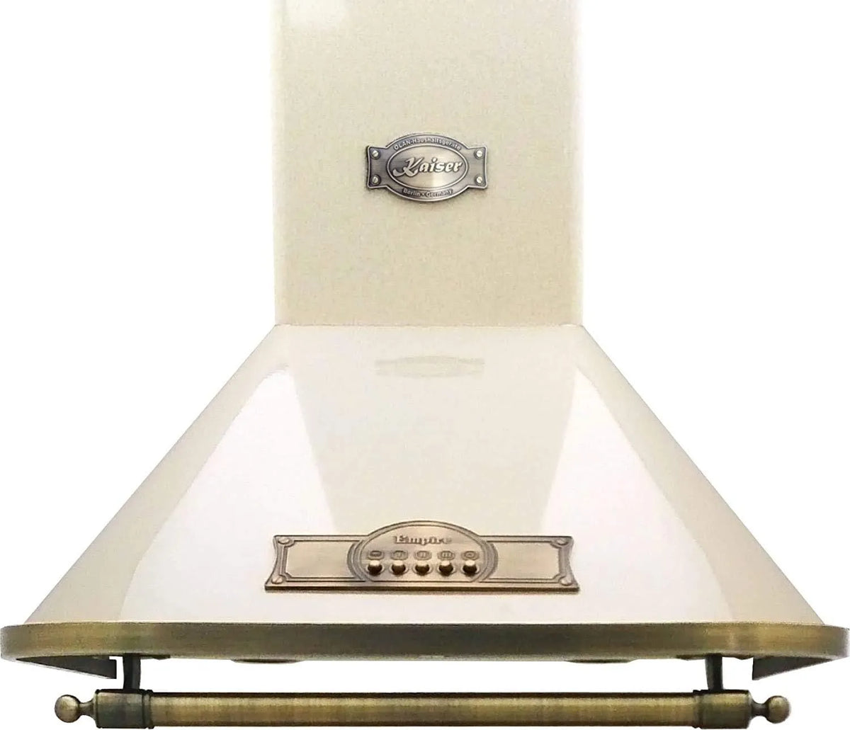 Cappa aspirante, 60 cm, 910 m3/h, cappa da cucina, montaggio a parete, bronzo, ESSE, retrò, incl, Avorio, Empire, manico, scarico aria convezione