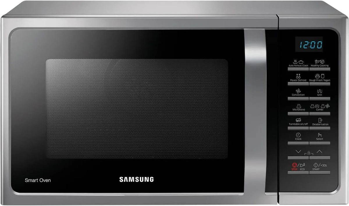 Samsung MC28H5015CS/ET 47h Forno a microonde, 28 L, 900/1500 W, grill, libera installazione, argento, 52l x x 31p cm, Cottura Ventilata
