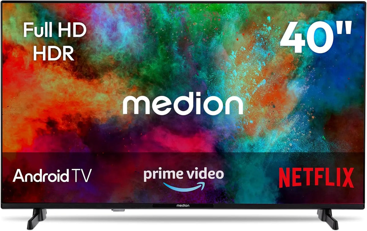 Smart TV, 40 pollici, televisore, HDR, triplo tuner DVB-T2, S2, Bluetooth, Android OS, DVB-S2, Full HD, registrazione PVR, MD 840100, HEVC, 3 cm