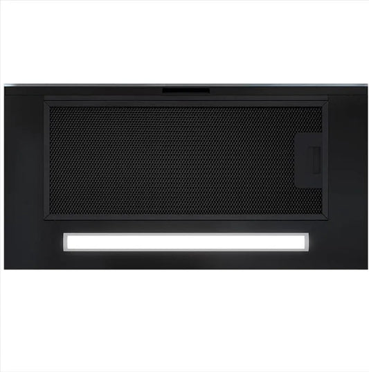 Cappa aspirante, 60 cm, classe energetica B, cappa da cucina, da incasso, 3 livelli, nero, 1 Black, con illuminazione