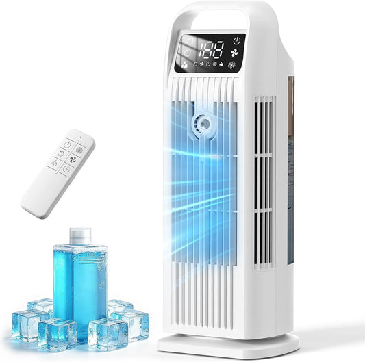modello 1-12H, Timer 1-12H, Raffreddatore d'aria evaporativo Silenzioso con serbatoio da 1200 ml, Climatizzatore portatile 6 in 1, 4 Velocità