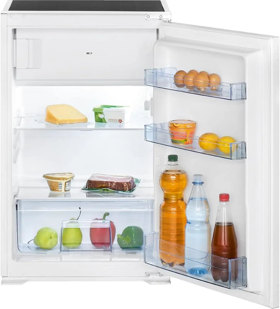 Bomann KSE7810 Congelatore, 118 L, da incasso, vano congelatore, freezer verticale, bianco, illuminazione a LED, frigorifero da 104 l, sbrinamento