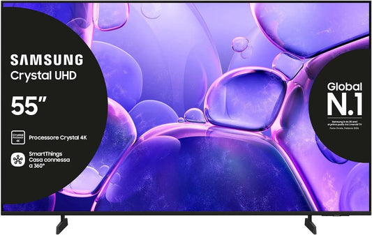 Samsung UE55U8090FUXZT Smart TV, televisore, 4K UHD, HDR, OTS Lite & Adaptive Sound, Crystal 4K Processor, Smart Experience, 2025, Metal Stream Design