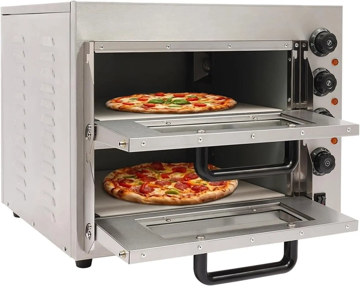 Forno elettrico, 20 L, 3000 W, 50 a 350 °C, timer, acciaio inox, regolazione precisa della temperatura, con finestra resistente al calore