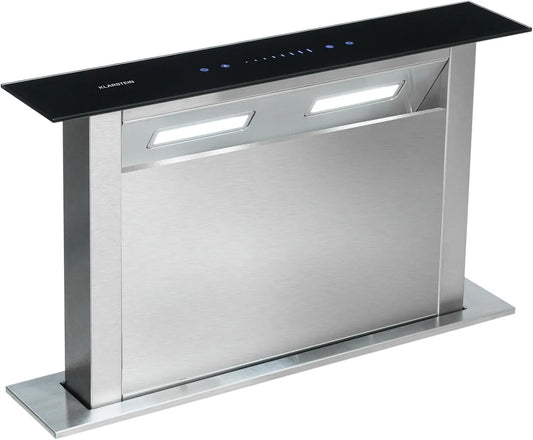 Klarstein Cappa aspirante, 485 m3/h, cappa da cucina, da incasso, timer, a Incasso con Modalità Ricircolo Opzionale, Cappa Cucina Con Flusso d'Aria