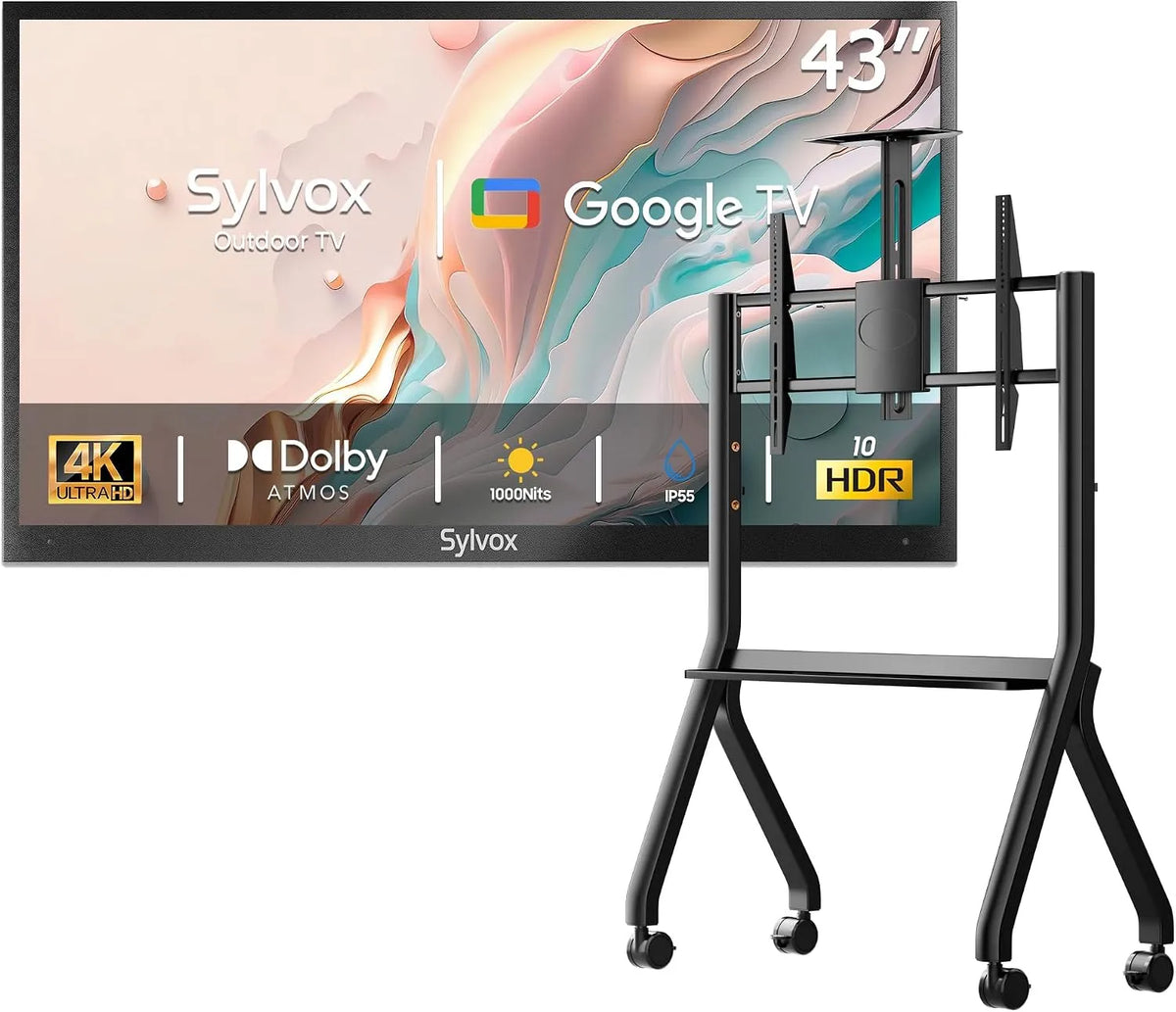 Smart TV, 43 pollici, televisore, esterno, ruote di trasporto, Deck Pro 2, Deck Pro 2.0