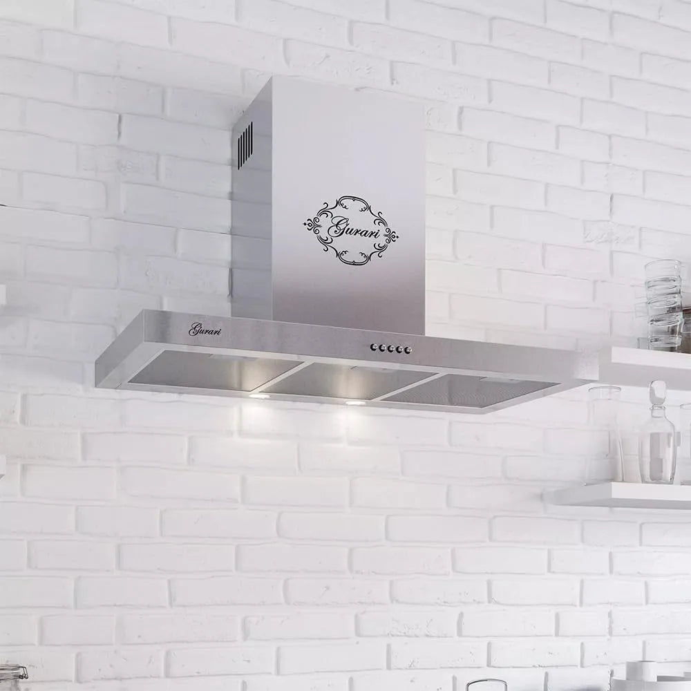 Cappa aspirante, 70 cm, 1000 m3/h, cappa da cucina, montaggio a parete, acciaio inox, GURARI Cappa da parete GCH F 461 IS 7 N