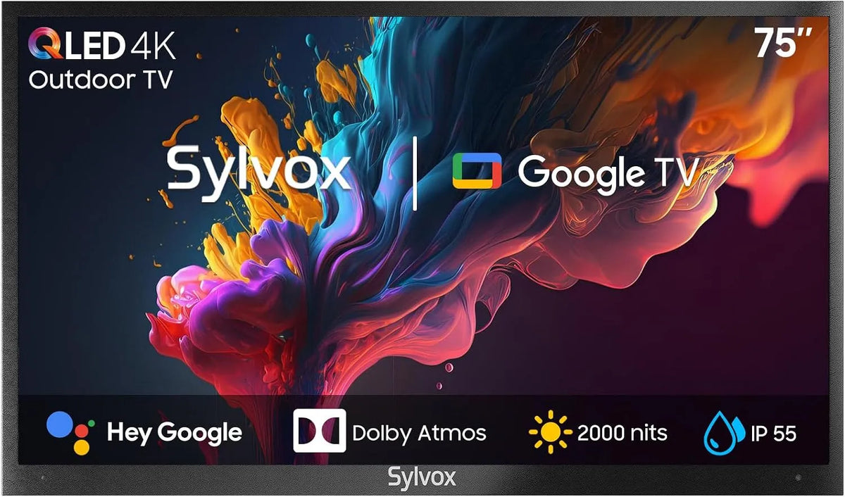 Google 2000Nits Smart TV, 75 pollici, televisore, 4K UHD, QLED, esterno, IP65, IP55 Impermeabile