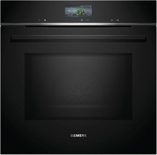 Siemens iQ700 HM776GKB1 Forno a microonde, 60 x 60 cm, 800 W, touch, da incasso, nero, touch screen, prodotto in Germania, activeClean & humidClean